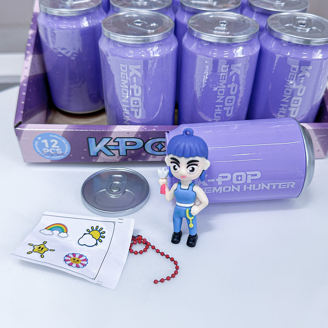 K-POP Demon Hunter Girl Group Soda Can Blind Box Key Chain Cartoon Anime Collectible Figure