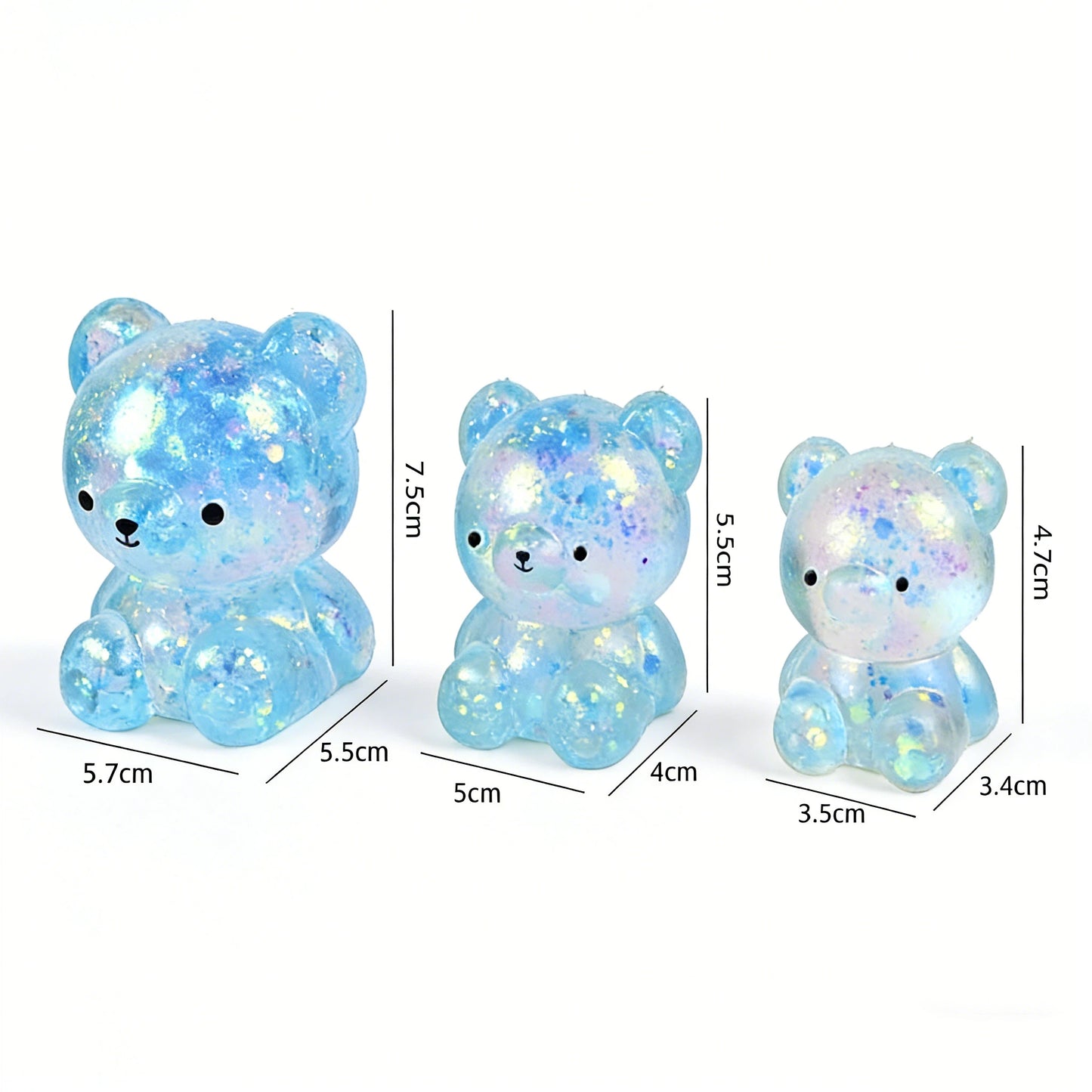 Cartoon Sequin Bear Squishy Toy Slow Rising Stress Relief Squeeze Toy