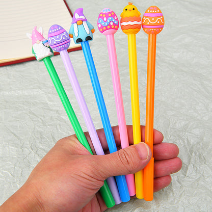 Cartoon Silicone Easter Bunny Pen Creative Topper Gel Pen Black Ink Journal Pen