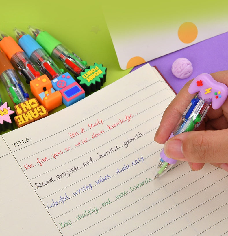 Back To School Novelty Gaming Theme Ballpoint Pen Collection Multi Ink Pens for Gift & Stationery