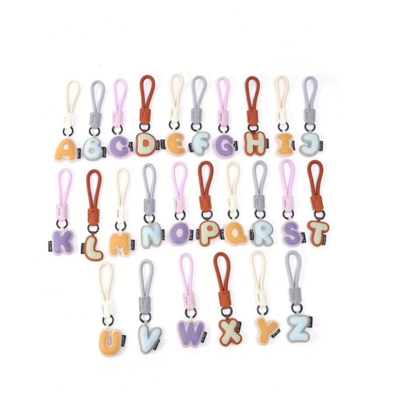 PU Leather 3D Letter A-Z Keychain, Bag & Backpack Charm