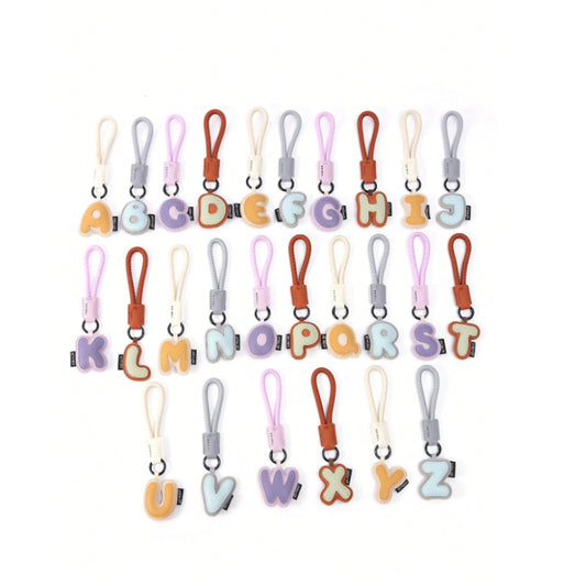 PU Leather 3D Letter A-Z Keychain, Bag & Backpack Charm
