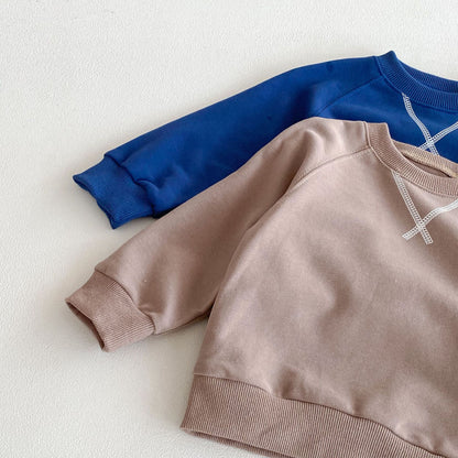 Personalized Boys Cotton Sweatshirt & Jogger Set – Custom Name Embroidery Kids Outfit