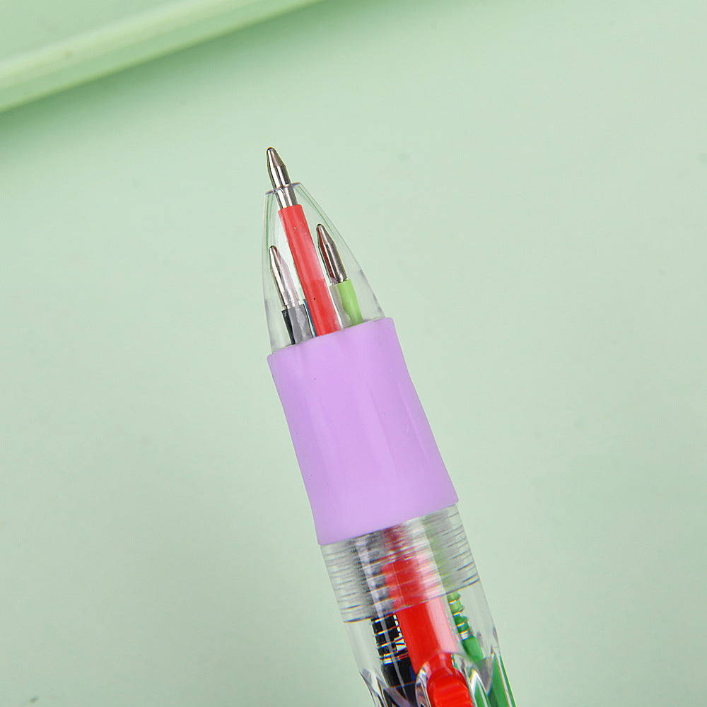 Kawaii Axolotl Mini 4-Color Retractable Ballpoint Pen, Cute Animal Multicolor Gel Ink Pen