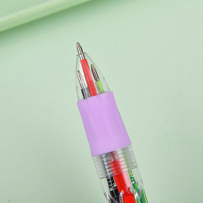 Kawaii Axolotl Mini 4-Color Retractable Ballpoint Pen, Cute Animal Multicolor Gel Ink Pen