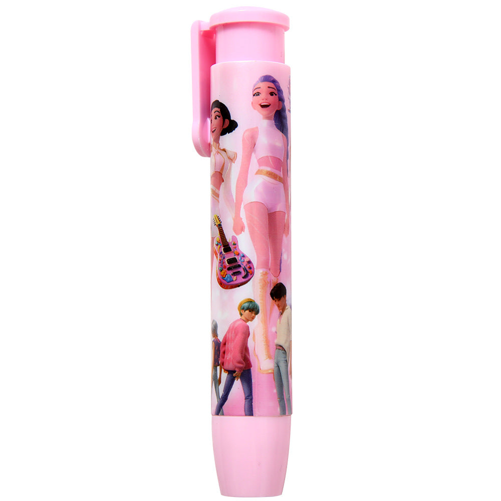Press-to-Advance Mechanical Eraser Set Character Themed Pencil Erasers in Storage Case