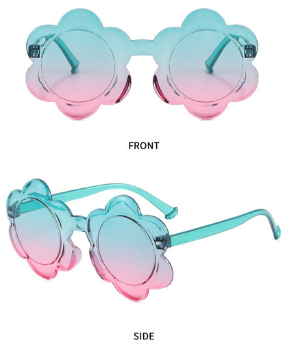 Kids One-Piece Colorful Flower Shaped Sunglasses UV Protection