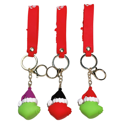 2025 Christmas Grinch Silicone Keychain Plush-Inspired Bag Charm & Accessory