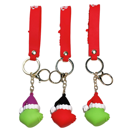 2025 Christmas Grinch Silicone Keychain Plush-Inspired Bag Charm & Accessory