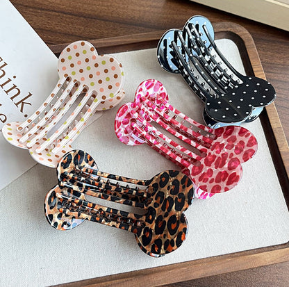 Bone-Shaped Acetate-Look Hair Claw Clip – Patterned Hair Clip