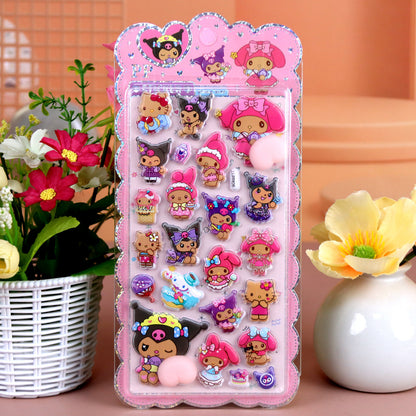 3D Puffy Kids Cartoon Layered DIY Anime Movie Merchandise Stickers