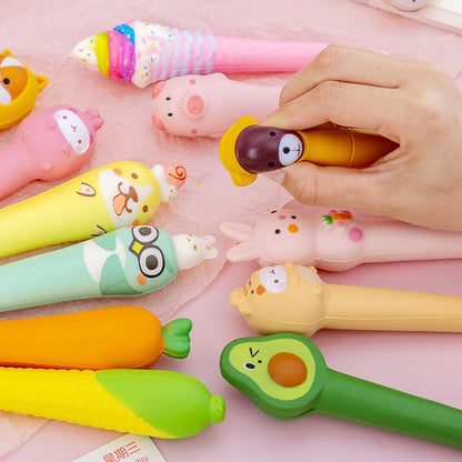 Squishy Stress Relief Gel Pen Slow Rising Squeeze Neutral Pen for Students & Office