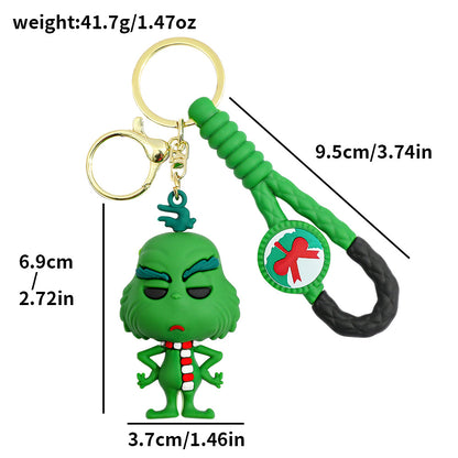 2025 Christmas Grinch Silicone Keychain Plush-Inspired Bag Charm & Accessory