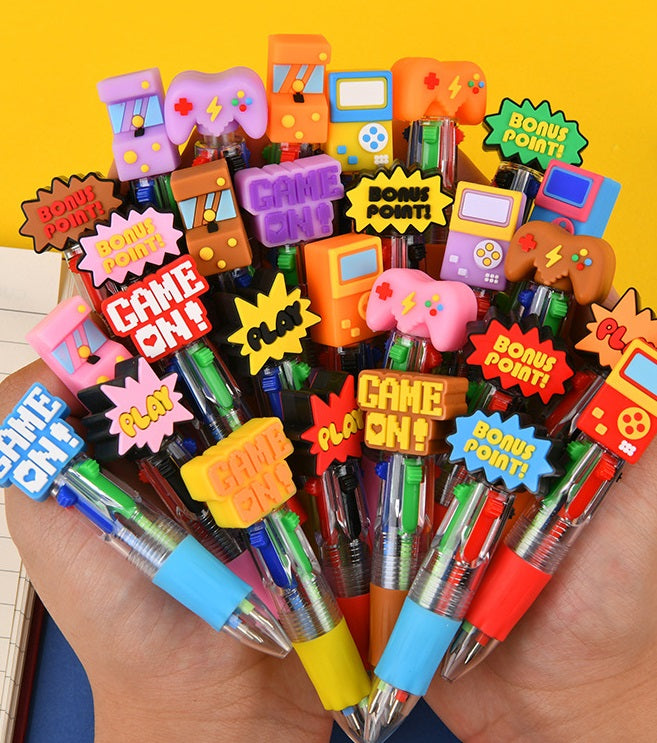 Back To School Novelty Gaming Theme Ballpoint Pen Collection Multi Ink Pens for Gift & Stationery
