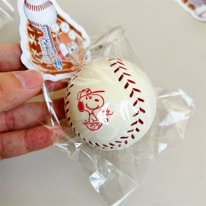 Cartoon Puppy Baseball Squishy Slow Rising PU Keychain Toy