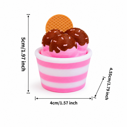 3D Printed Café Treat Clicker Keychain – Food Fidget Bag Charm