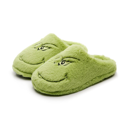 2025 Christmas Grinch Gingerbread Farm Chicken Plush Slippers Unisex Winter Cotton Home Slippers