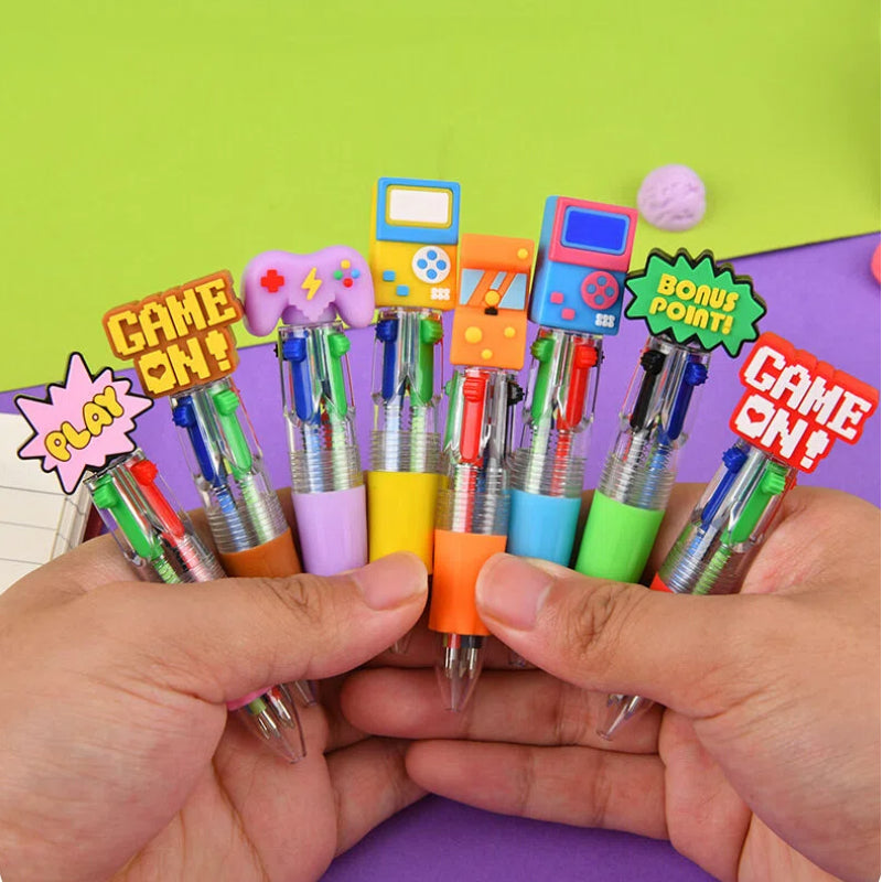 Back To School Novelty Gaming Theme Ballpoint Pen Collection Multi Ink Pens for Gift & Stationery