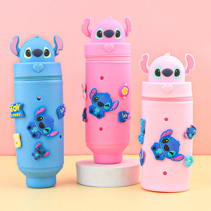 Cartoon Character Silicone Pencil Case & Desk Organizer for Kids and Students