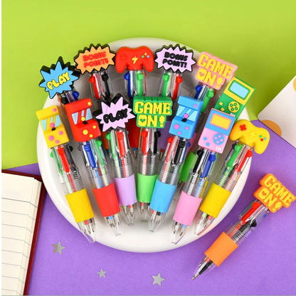 Back To School Novelty Gaming Theme Ballpoint Pen Collection Multi Ink Pens for Gift & Stationery