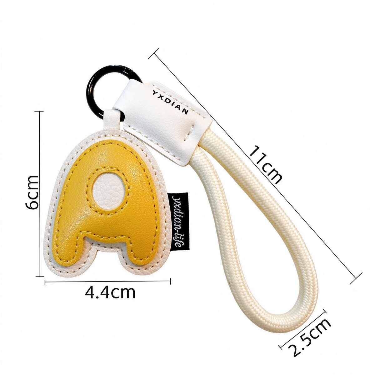PU Leather 3D Letter A-Z Keychain, Bag & Backpack Charm