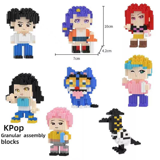 K-Pop Demon Hunters Mini Building Blocks Set, Small Particle Assembly Toy