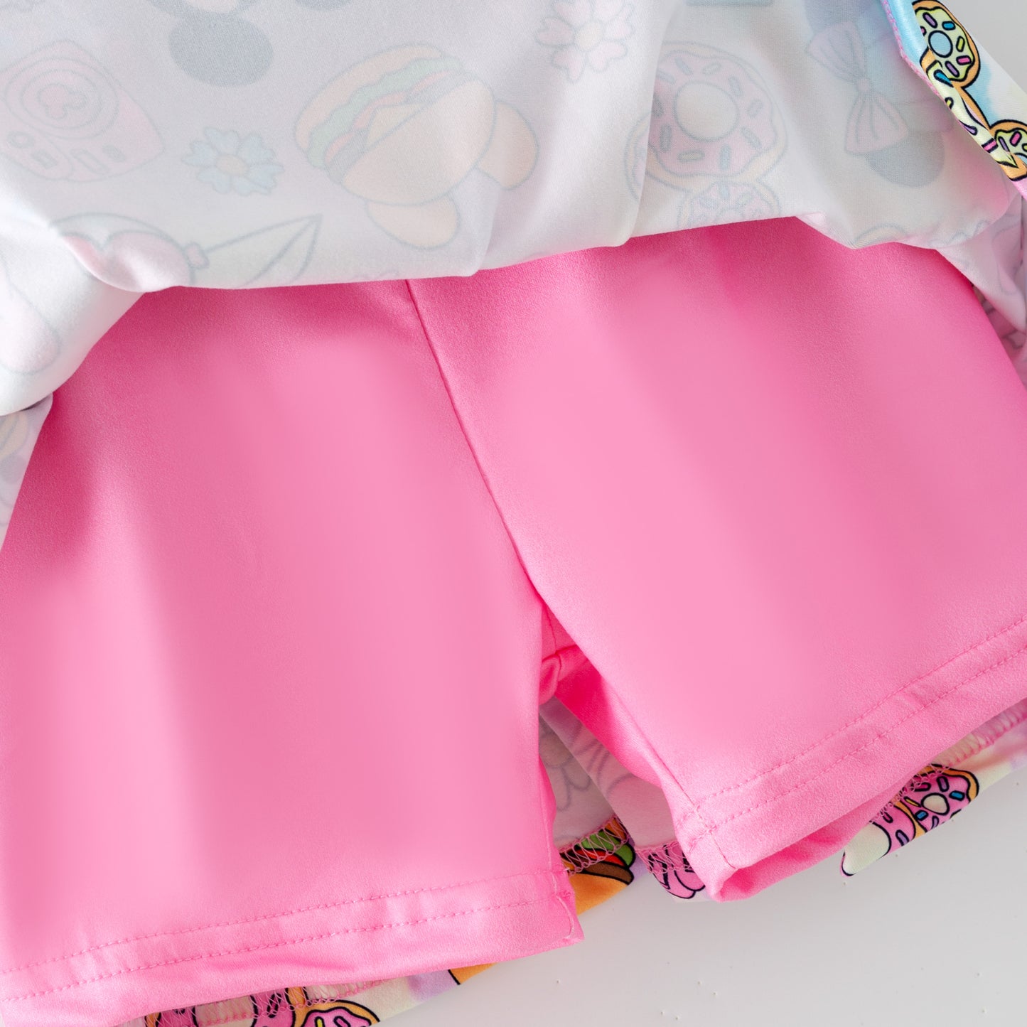 Girls Summer Minnie Cartoon Printed Athletic Skirt Set