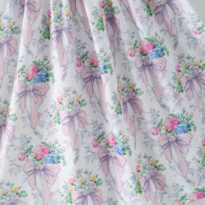 Spring Summer Pink Bow Floral Smock Embroidery Dress & Romper