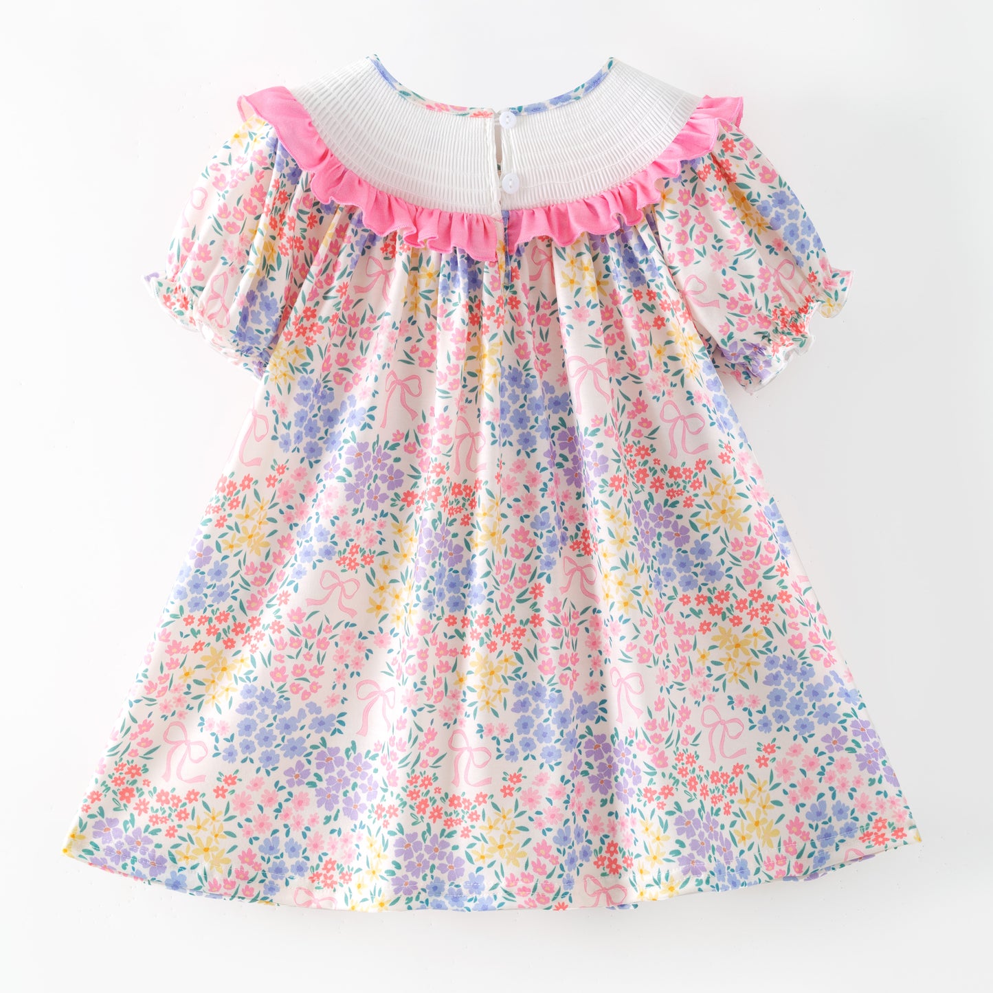 Spring Summer Floral Custom Name Smocked Embroidered Collection