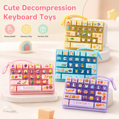 Fidget Decompression Keyboard Stress Relief Toy Colorful Keycap Sensory Charm