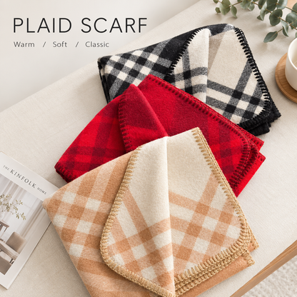 Women's Plaid Scarf, Soft Cashmere Feel Winter Wrap for Autumn & Winter