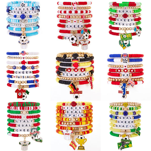 World Cup 2026 Country-Themed Bracelet Set Soccer Fan Jewelry Gift