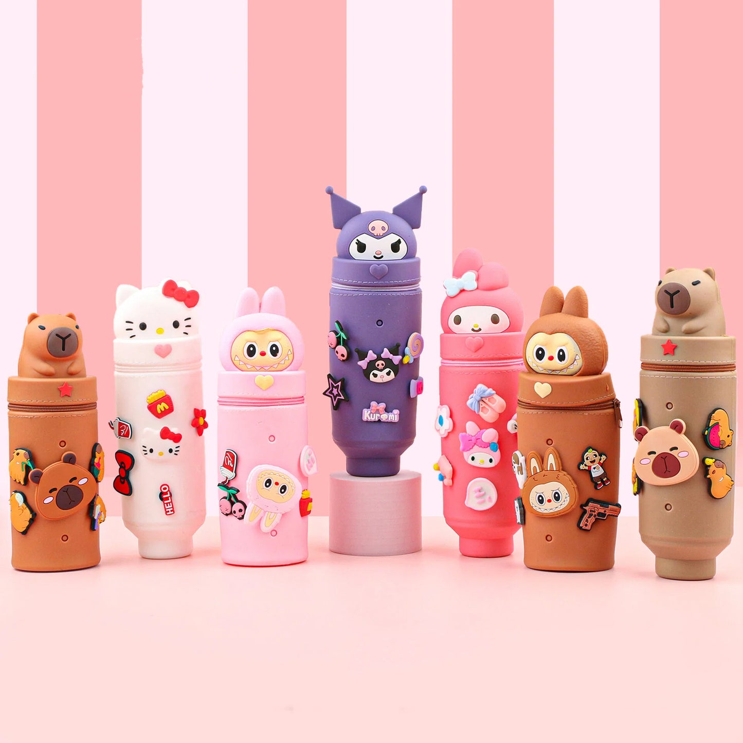 Cartoon Character Silicone Pencil Case & Desk Organizer for Kids and Students