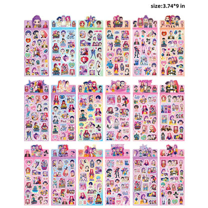 K-pop Demon Hunters Holographic Stickers Set Cartoon Designs for Journals and Scrapbooks