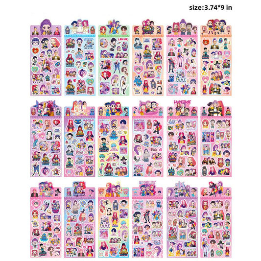K-pop Demon Hunters Holographic Stickers Set Cartoon Designs for Journals and Scrapbooks