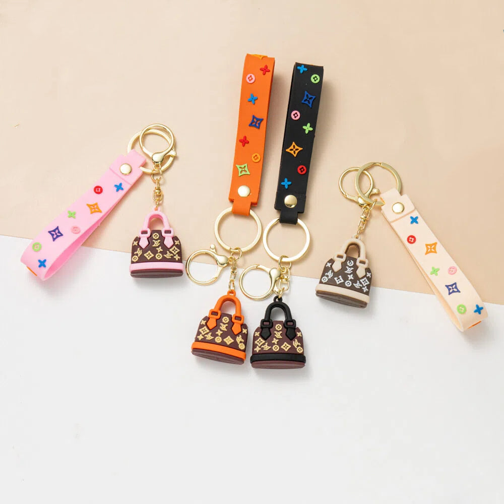 Mini Silicone Purse Keychain Cute Bag Shape Key Ring & Backpack Charm Accessory