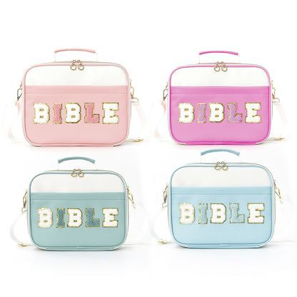 Bible Chenille Letter Tote Bag Large Capacity Shoulder Bag