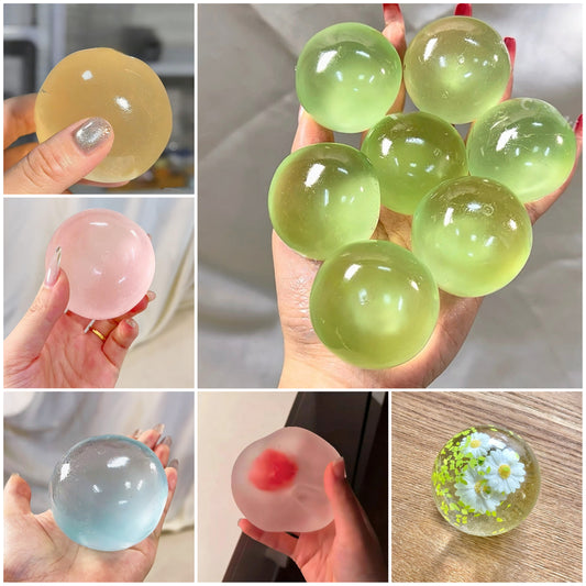 Squishy Ball Stress Relief Toy Soft Maltose Filling Coconut Oil Soap-Like Texture