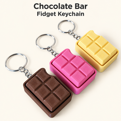 3D Printed Chocolate Bar Fidget Clicker Keychain & Bag Charm