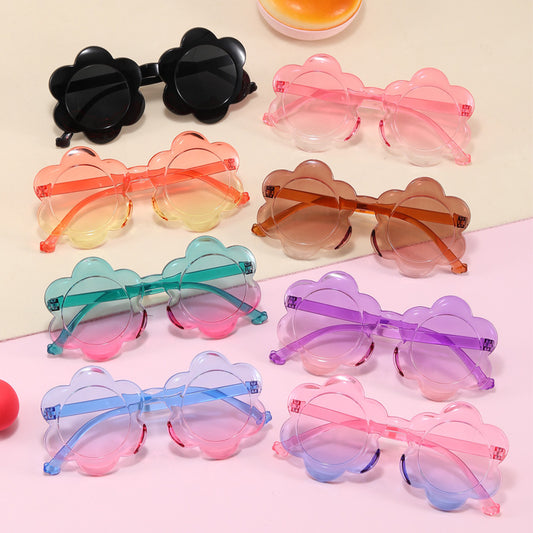 Kids One-Piece Colorful Flower Shaped Sunglasses UV Protection
