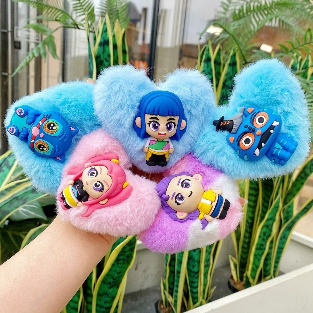 KPOP Demon Hunters Heart Shape Silicone Plush-Inspired  Key Chain Bag Charm & Accessory