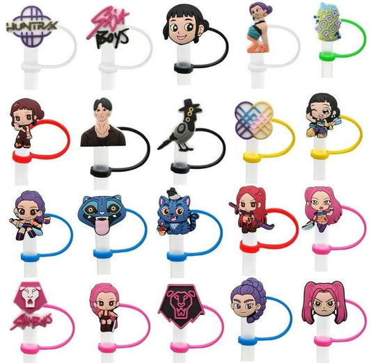 K-Pop Demon Hunters Straw Topper Fits 10mm Large Tumbler Straws Reusable Dust Cap
