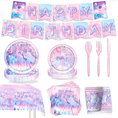 K-pop Demon Hunters Birthday Party Supplies Themed Tableware and Decorations
