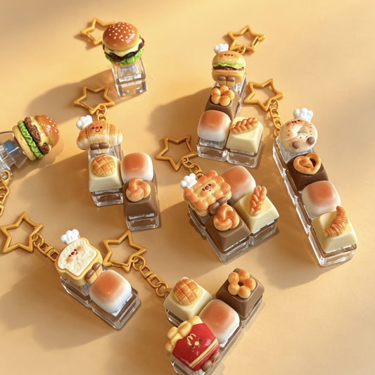 Cute Resin Food Fidget Keychain Hanging Charm