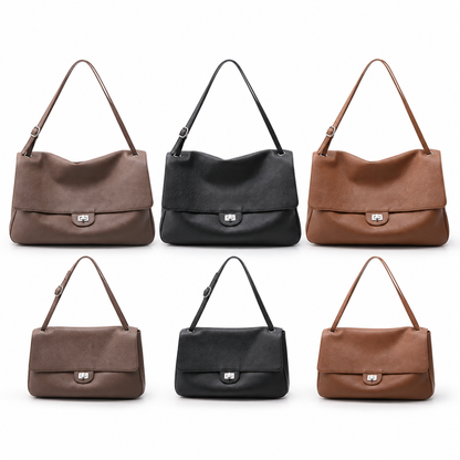 Slouchy Flap Shoulder Bag in Leather or Suede