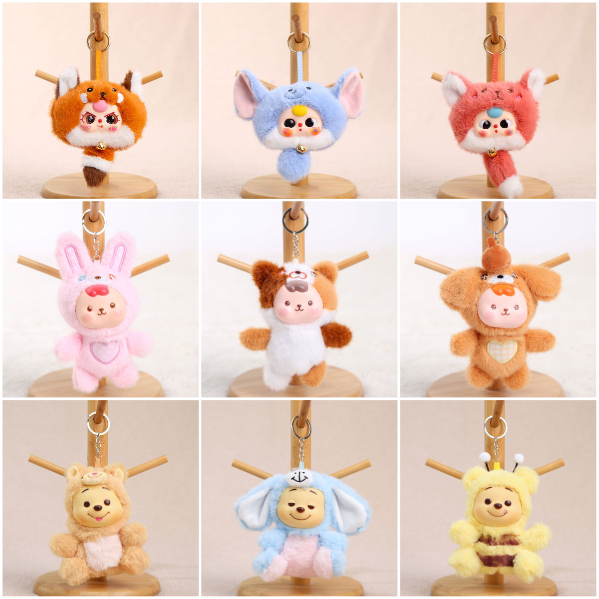 Cartoon Plush Key Chain Vinyl Plush Rabbit Bag Charm Collectible Doll
