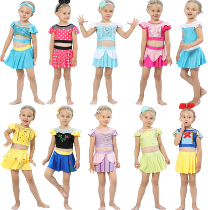 Spring/Summer Girls 2-Piece Swimsuit Princess Swimwear