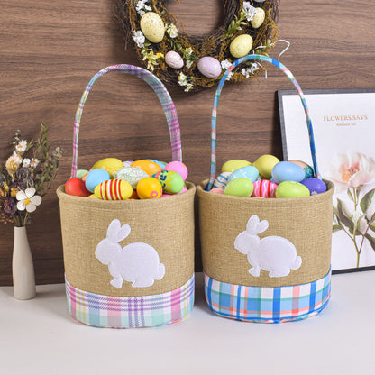 Colorful Gingham Easter Basket for Kids – Egg Hunt & Gift Basket