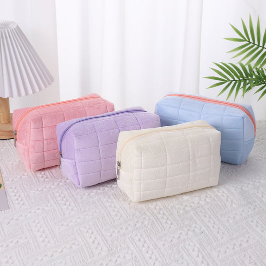 Plush Large Capacity Makeup Bag Travel Toiletry Cosmetic Organizer Pouch