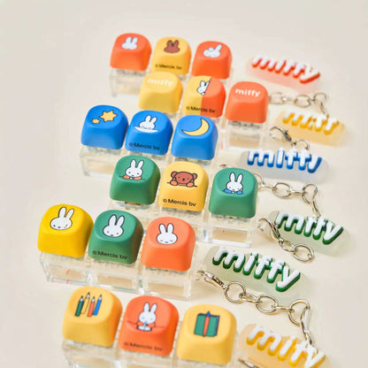 Rabbit Pop Button Keycap Charm Keychain Blind Box Decompression Fidget Toy Set